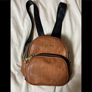 STEVE MADDEN brown faux leather mini backpack